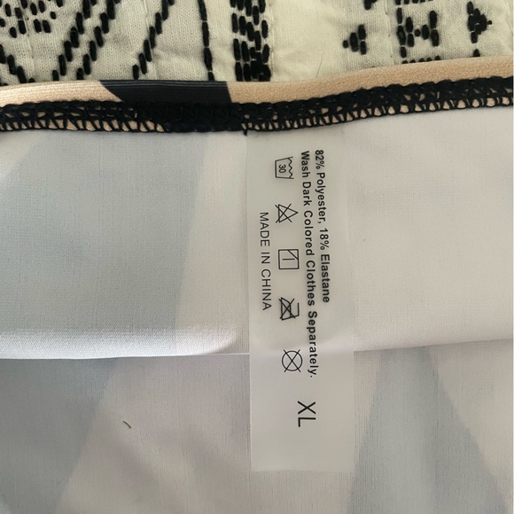 Black and Tan Abstract Print Strapless Tie Up Bikini - Picture 5 of 5